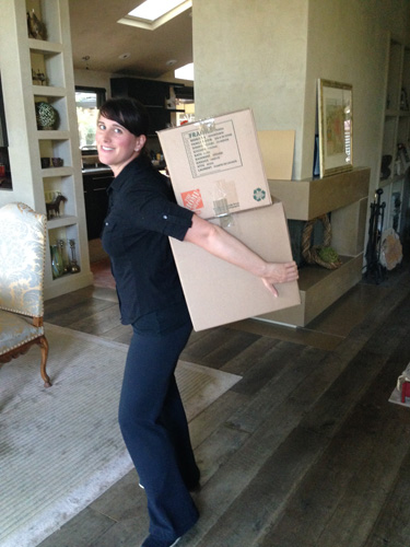 Image showing how to carry boxes on your back.