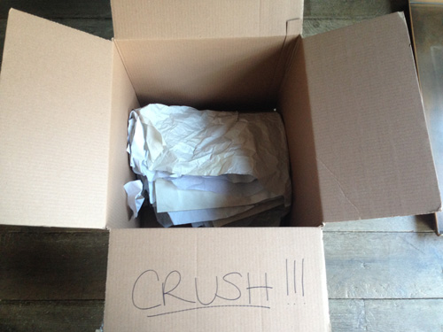 Create a crush box for all your paper.