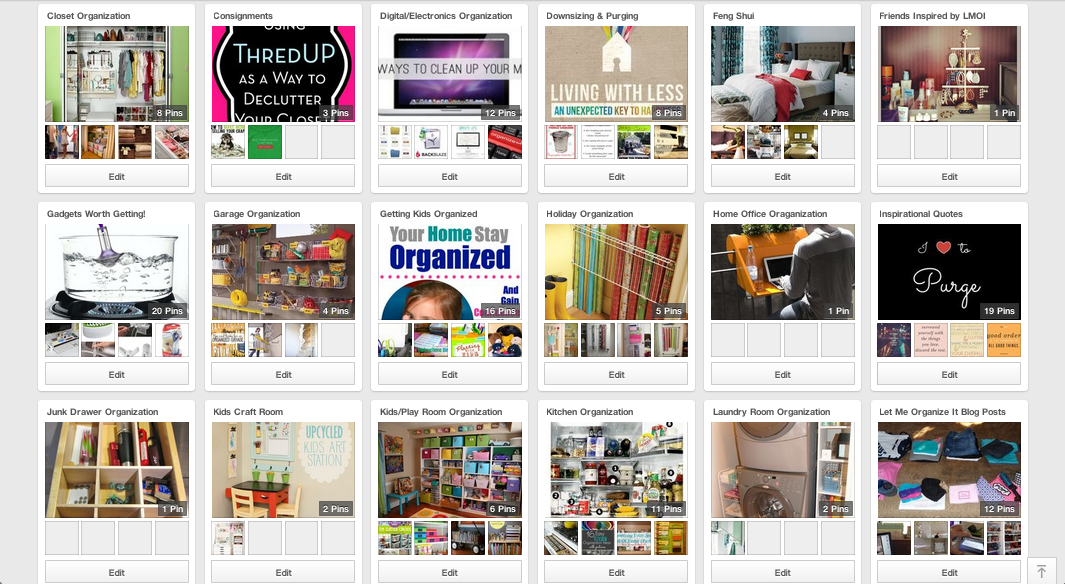 Let Me Organize It's Pinterest Boards