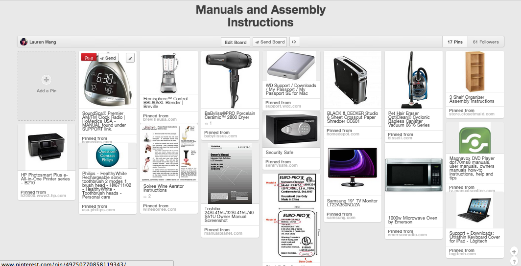Manuals and Assembly Instructions Pinterest Board & Pins
