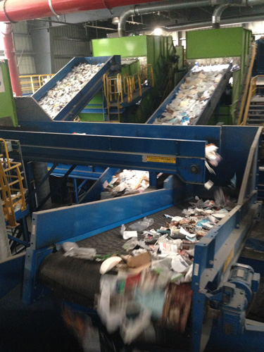 More conveyor belts in the 'maze' at ReThink Waste in San Carlos.