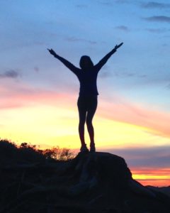 My beautiful friend Love Deepa praising the sunset in San Francisco, CA circa 2014