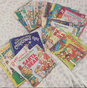 An assortment of the Berenstain Bears books